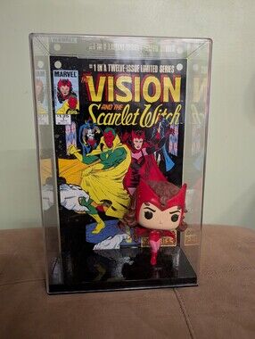 Marvel Scarlet Witch Funko Pop! Display with Comic Backdrop - Red